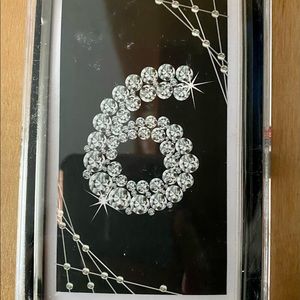 Iphone 6, 6S dark silver bumper with fashion accessory fake diamonds on side